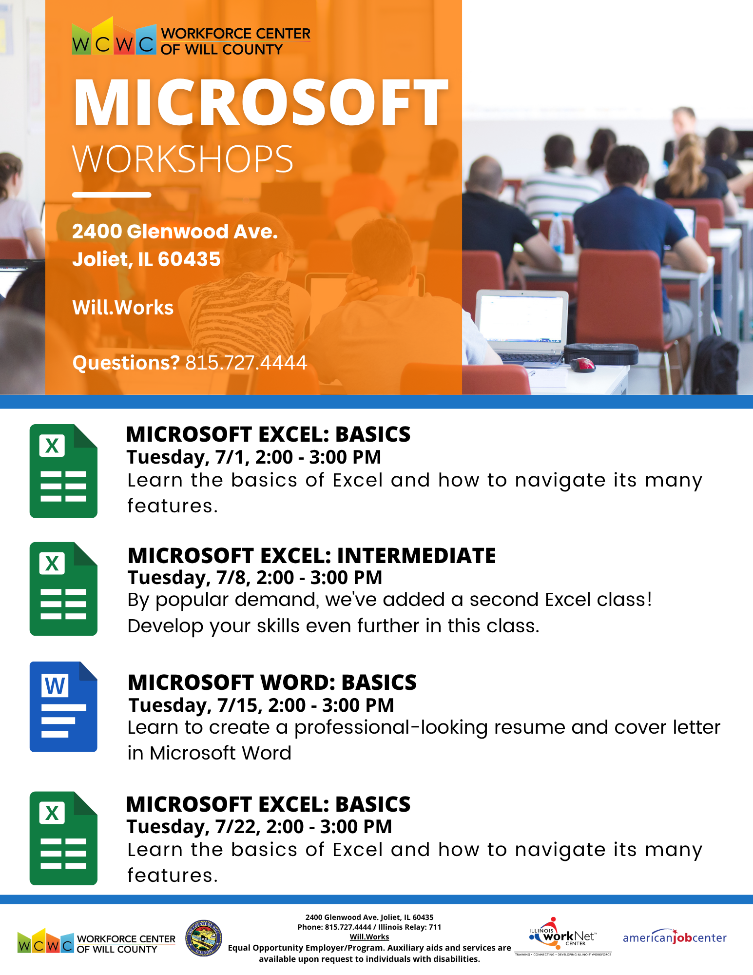 Microsoft Excel Basics Class | Free Excel Workshop in Joliet